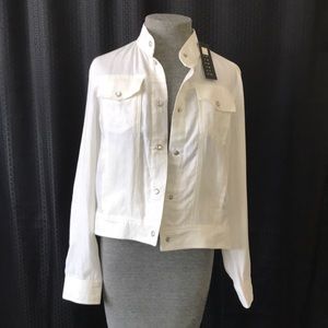Carol Little White Linen Jacket Size S New W/ Tags